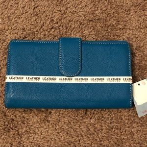 Blue leather wallet